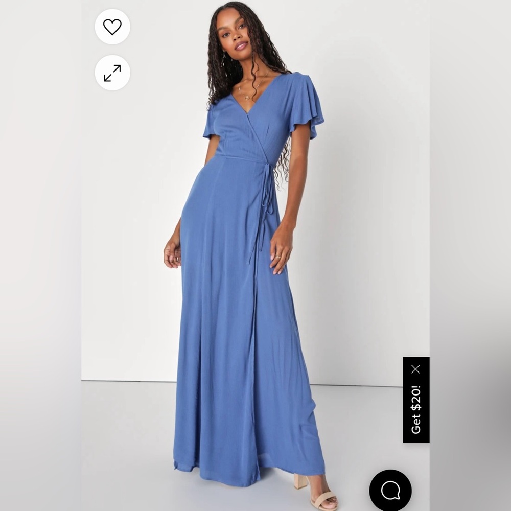 Lulus Blue Wrap Maxi Dress